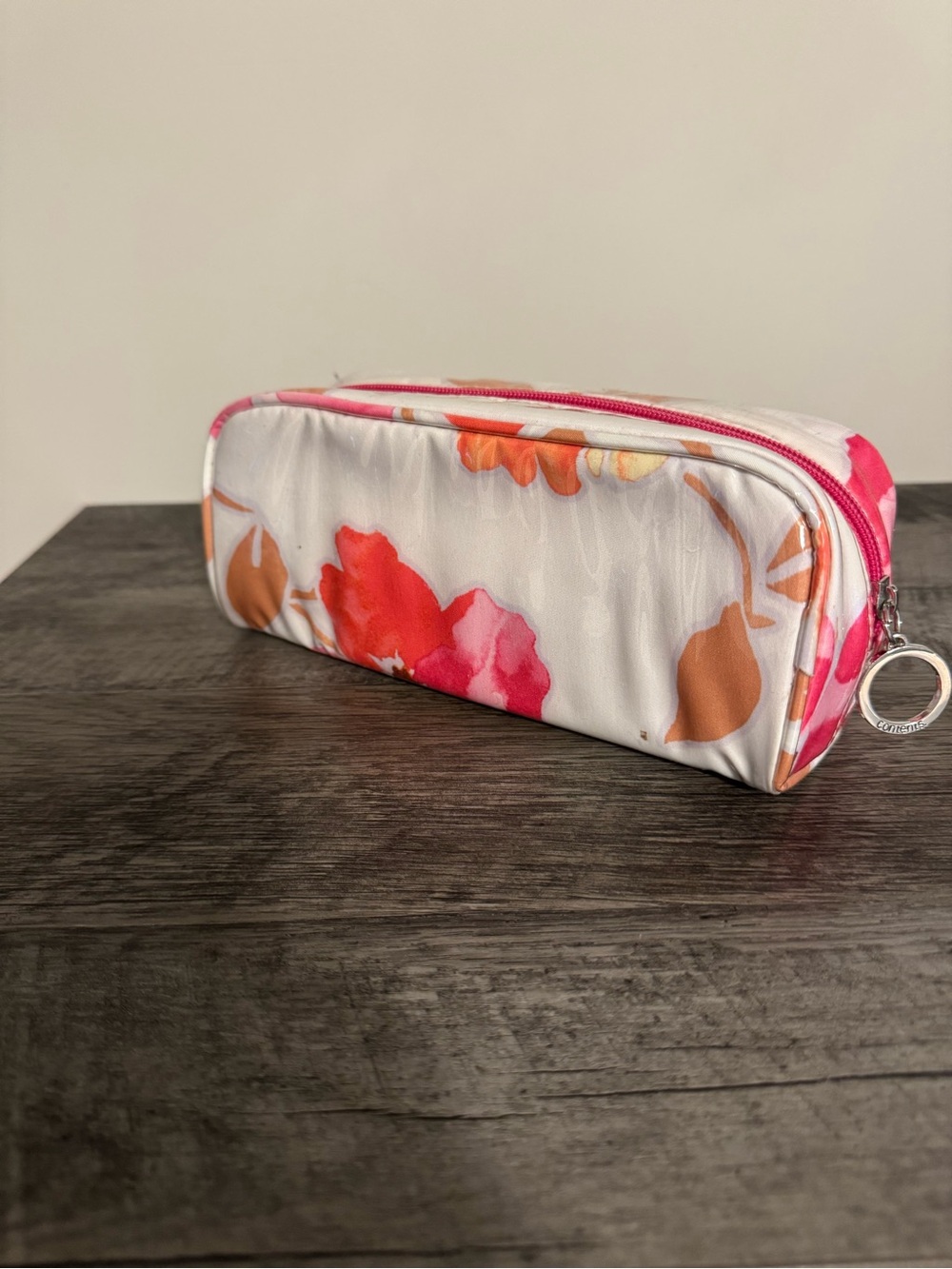 Floral Pink & Orange Women's Cosmetic Pouch